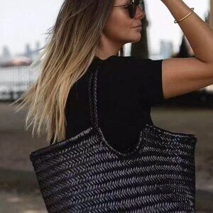 Dragon Diffusion Woven Leather Shoulder Bag – Large Size